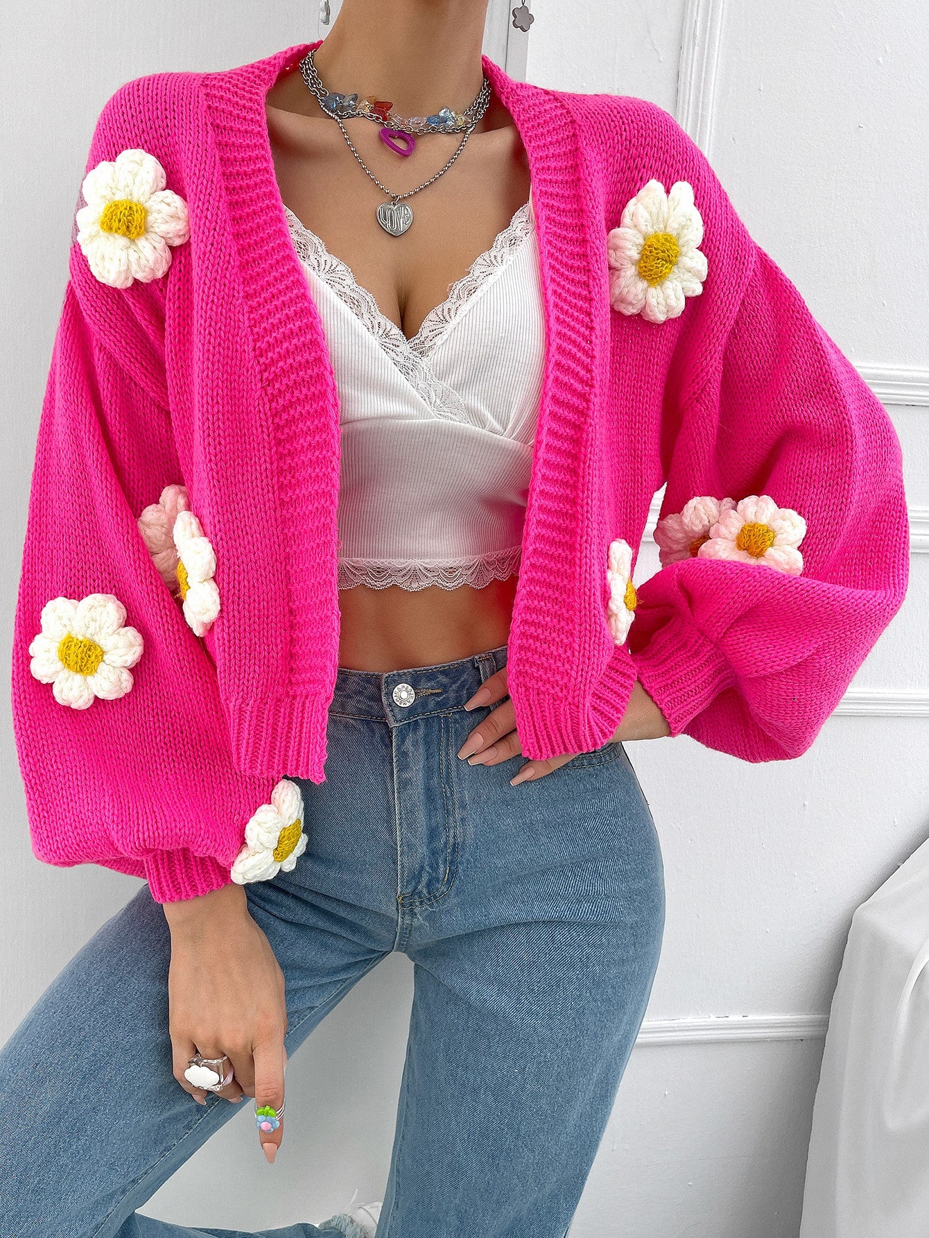 The Cutest Pink Pom Cardigan, Ever!