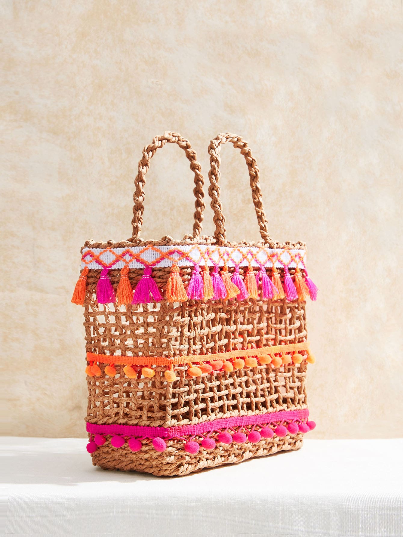 Minimalist Tassel Decor Straw bag | Sacos, Bolsa de palha, Bolsas